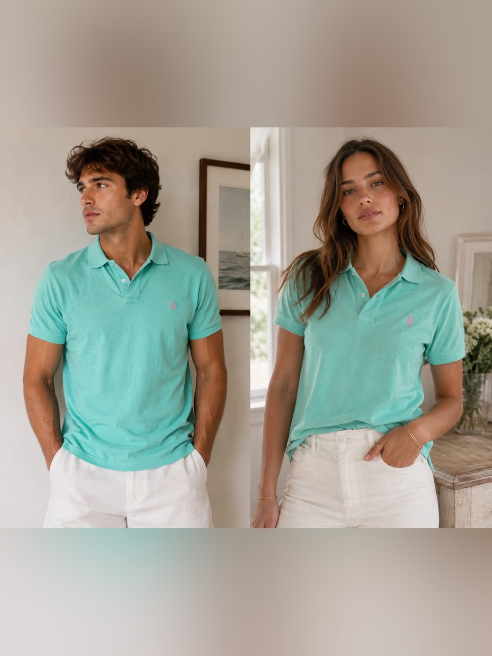 Ralph Lauren Mint Green Polo Shirt - Classic Short Sleeve